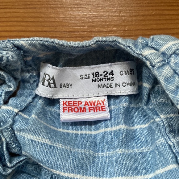 Zara baby denim striped dress, 18-24m, EUC - Picture 3 of 3